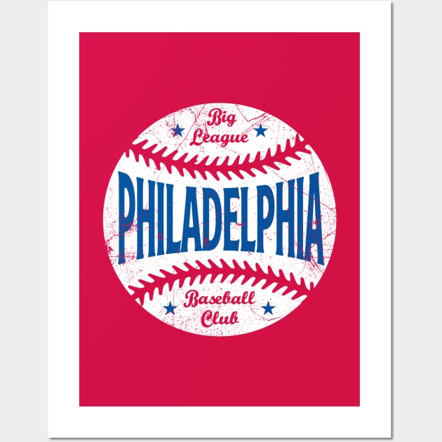 Philadelphia Retro Big League Baseball - Red Wall Art by KFig21